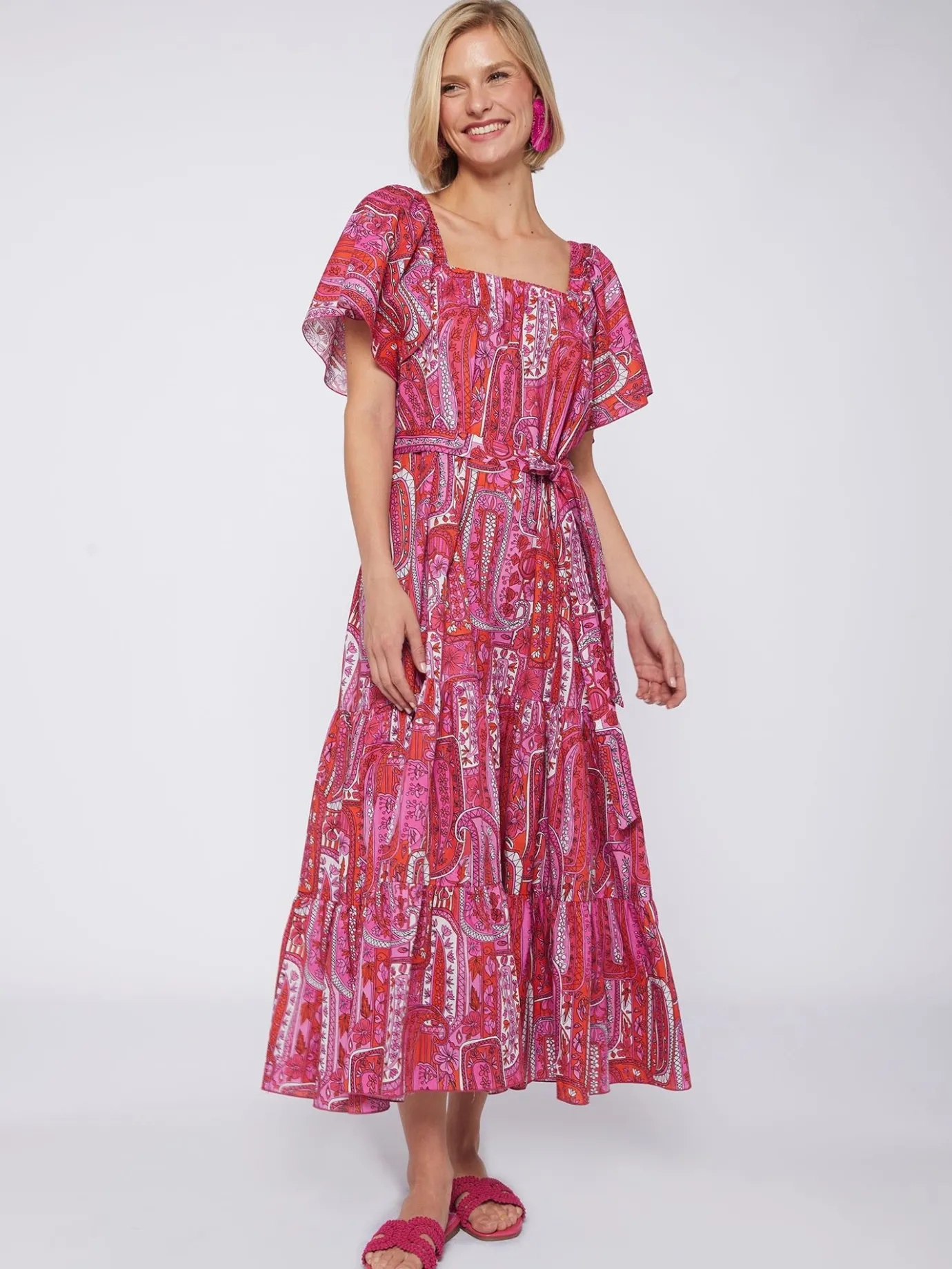 Women Vilagallo Dresses*Dress Palmira Pink Paisley