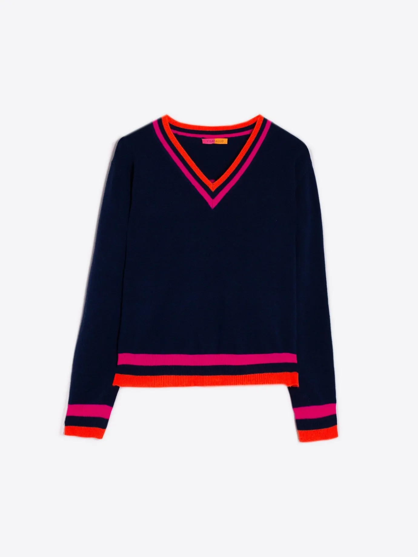 Women Vilagallo Knitwear*Knitwear Intarsia Pullover Navy Intarsia