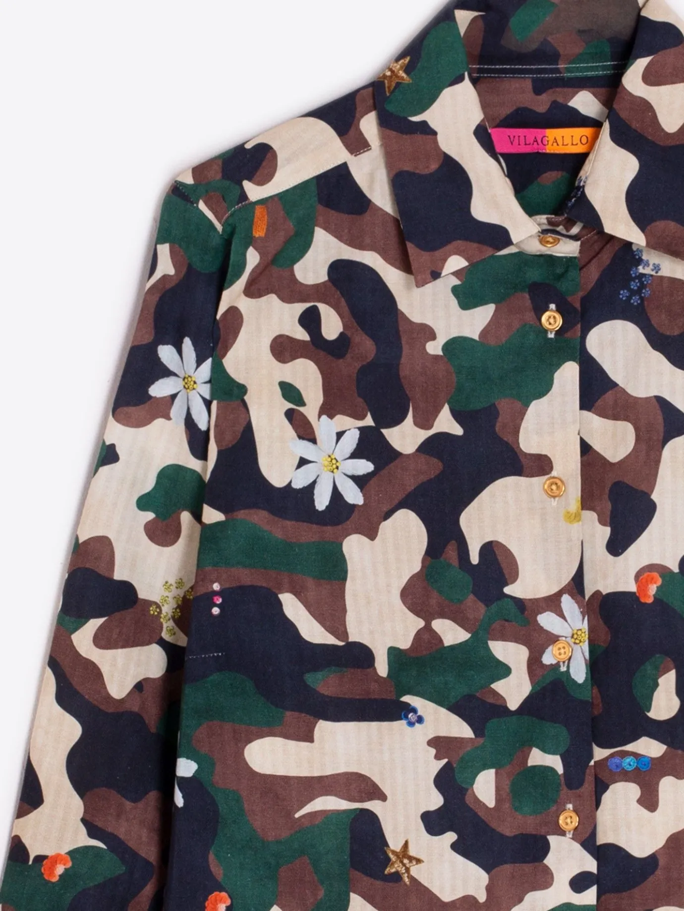 Women Vilagallo Shirts*Shirt Sara Camouflage Embroidery Print