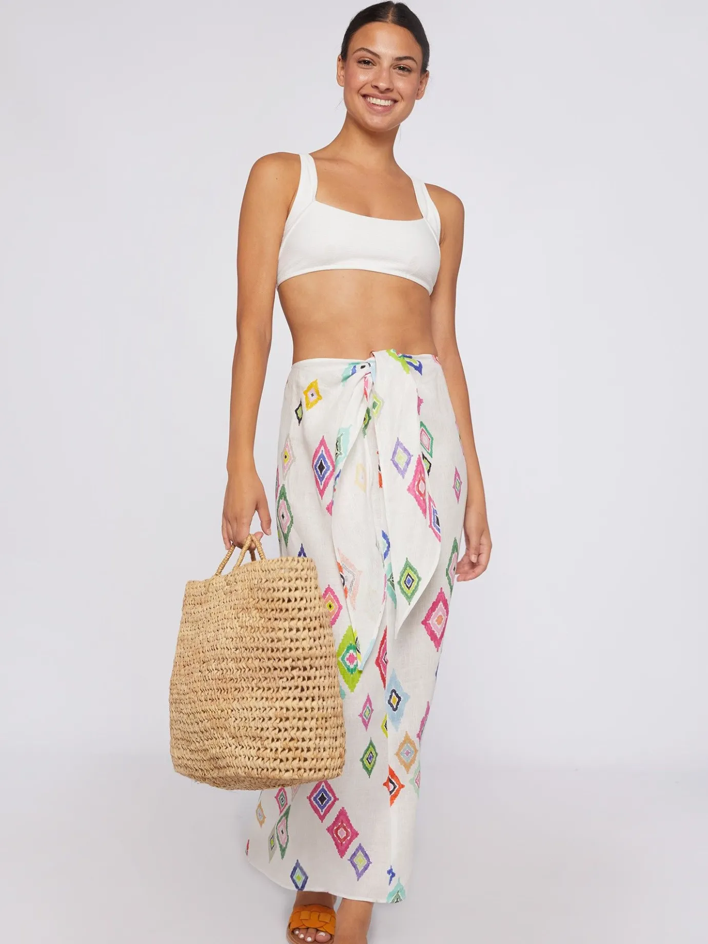Women Vilagallo Skirts & Pareos*Skirt Pareo Diamond Ikat Pure Linen